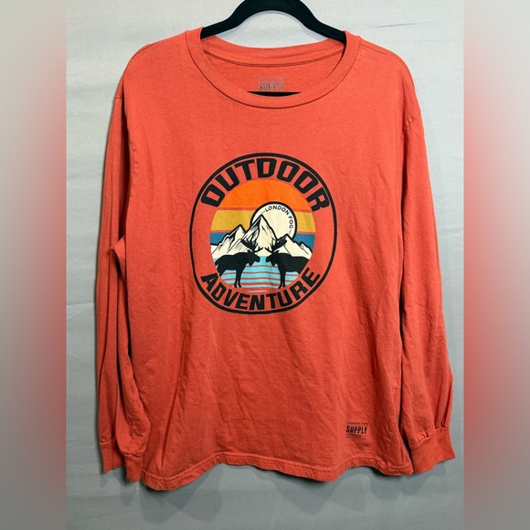 London Fog Other - London Fog‎ Men’s Orange Graphic Long sleeve Shirt, Size XXL